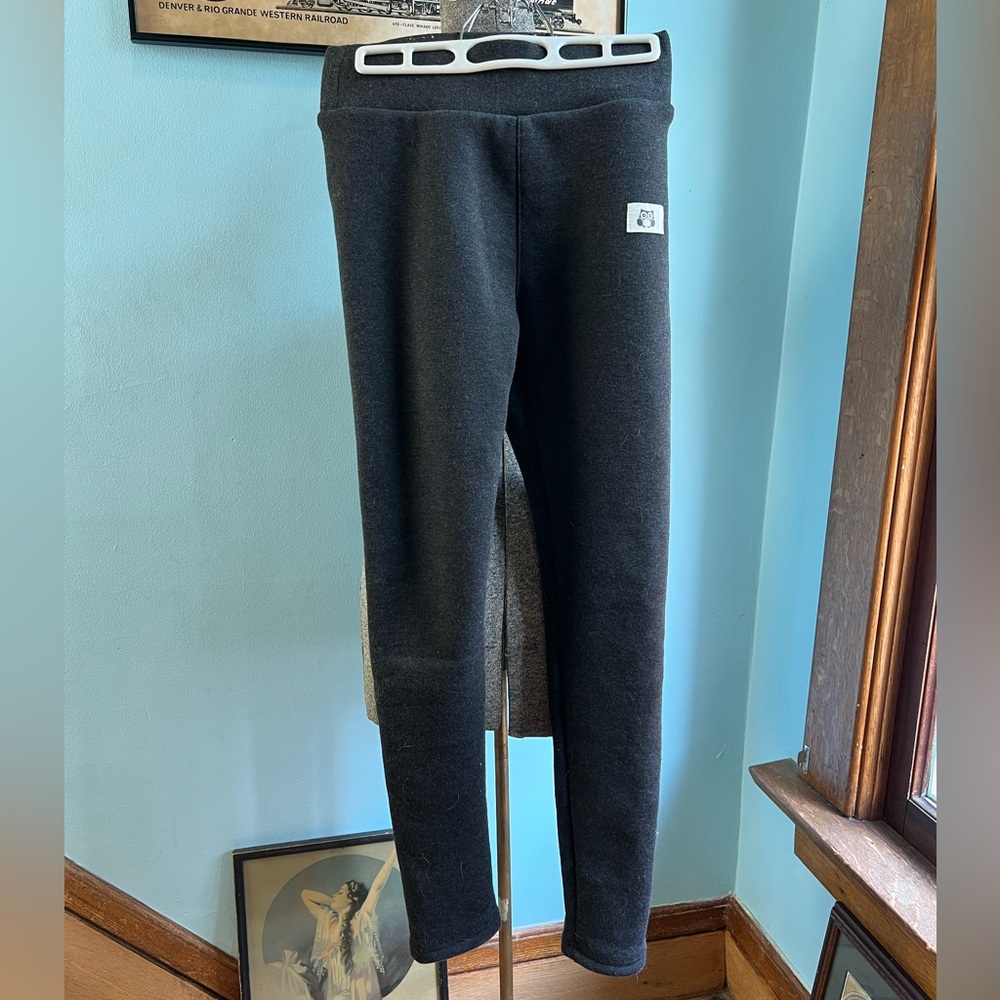 Grey Fleece Lined Sweatpants Leggings
